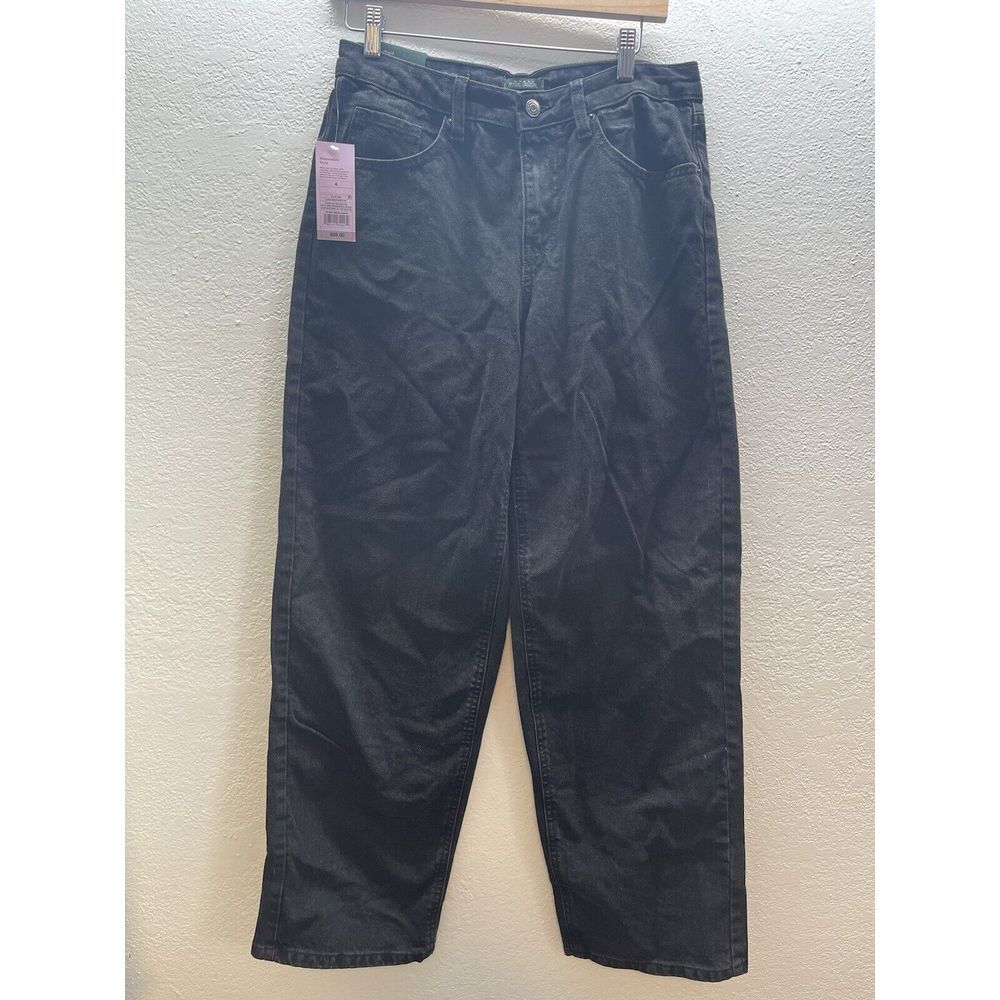 Wild Fable‎ Denim Black Jeans Mid Rise Relaxed Straight Size 4 NEW